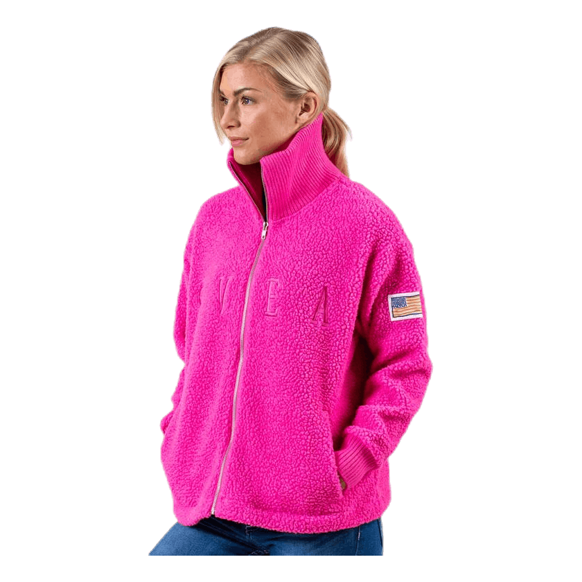 Kathryn Pile Zip Sweater Pink