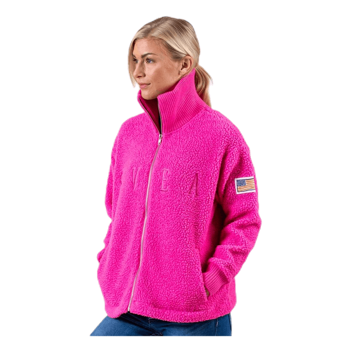 Kathryn Pile Zip Sweater Pink