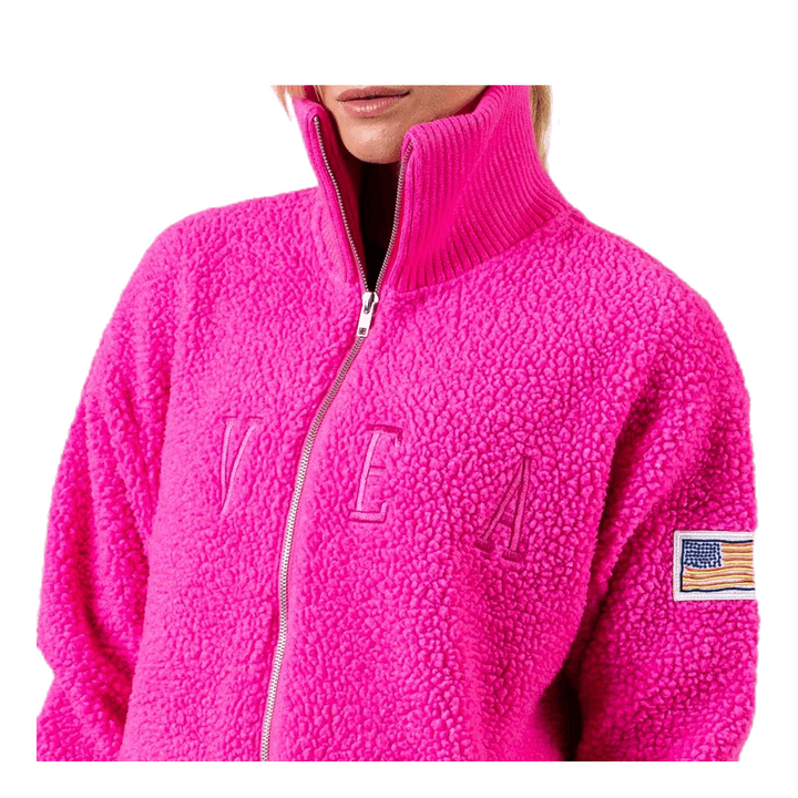 Kathryn Pile Zip Sweater Pink