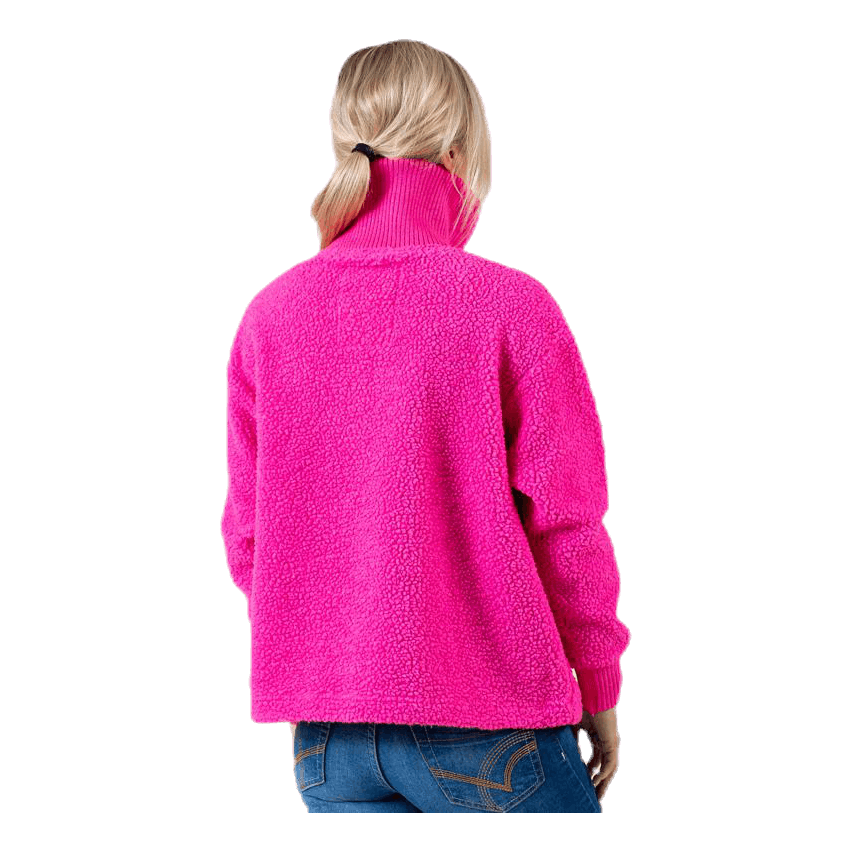 Kathryn Pile Zip Sweater Pink