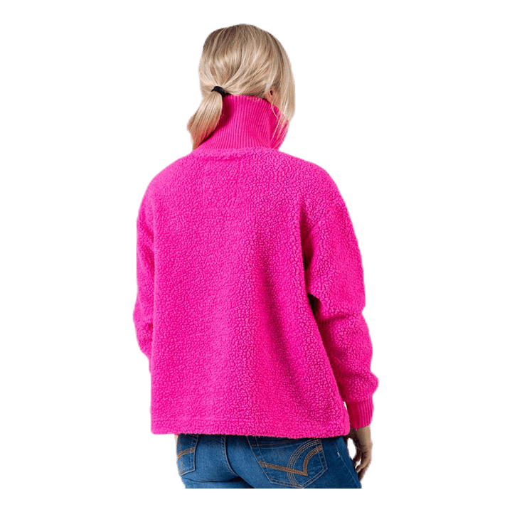 Kathryn Pile Zip Sweater Pink