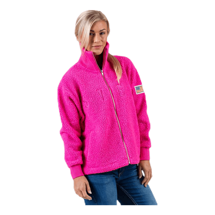 Kathryn Pile Zip Sweater Pink