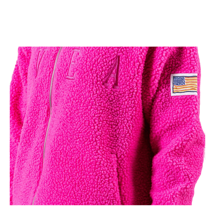 Kathryn Pile Zip Sweater Pink