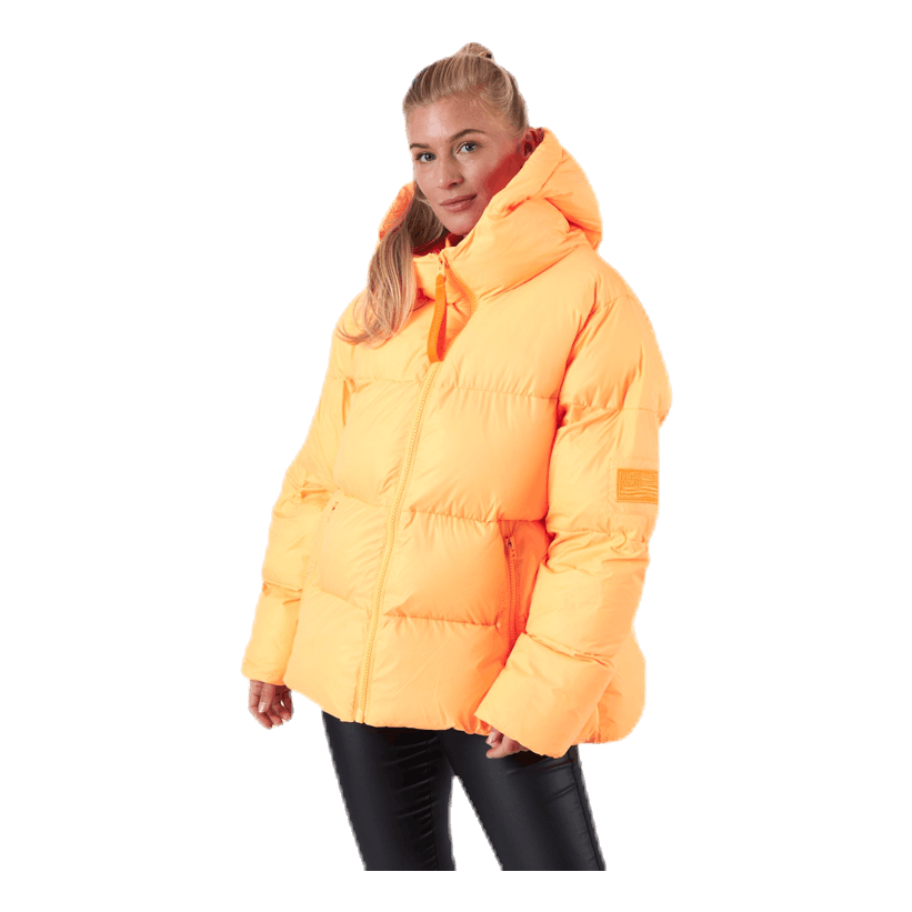 Short Padded Hood Jacket Orange