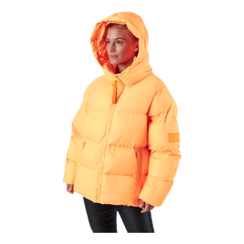 Short Padded Hood Jacket Orange