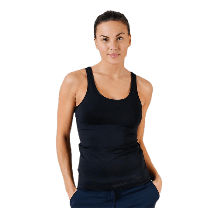 Deep Back Tank Top Black
