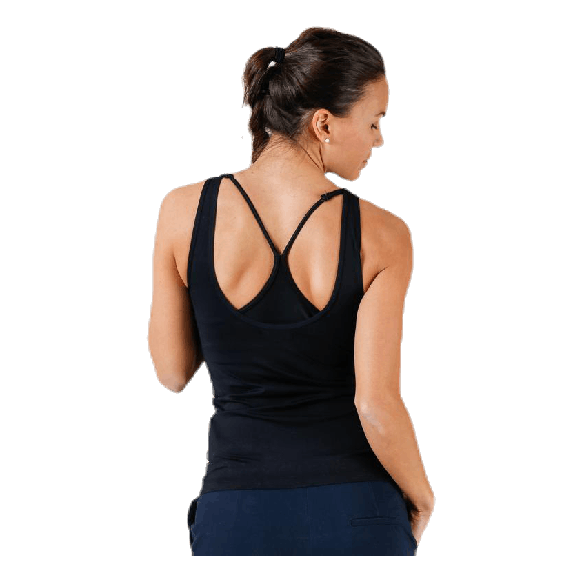 Deep Back Tank Top Black