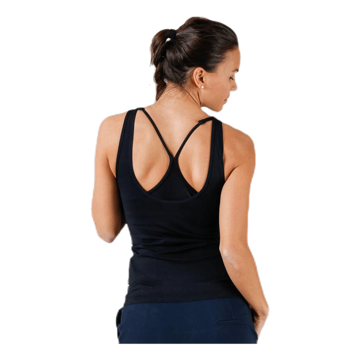 Deep Back Tank Top Black