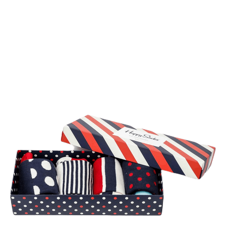 Stripe 4-pack Gift Box Blue/Red