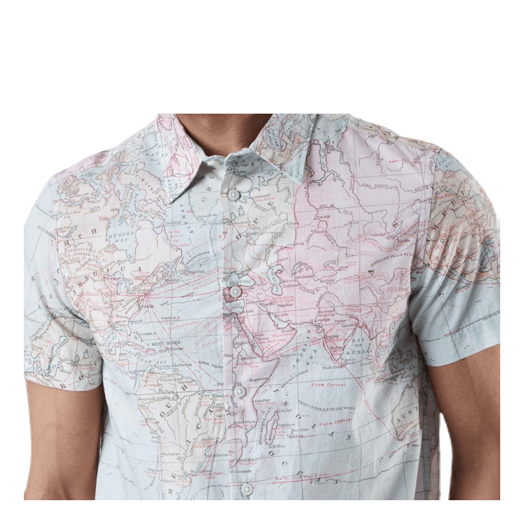 Shirt Short Sleeve Sandefjord Map Patterned