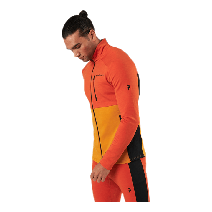 Vertical Mid Zip Jacket Orange