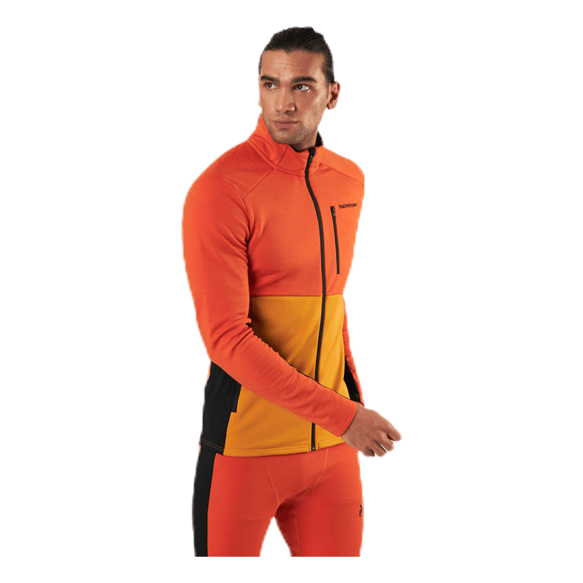 Vertical Mid Zip Jacket Orange