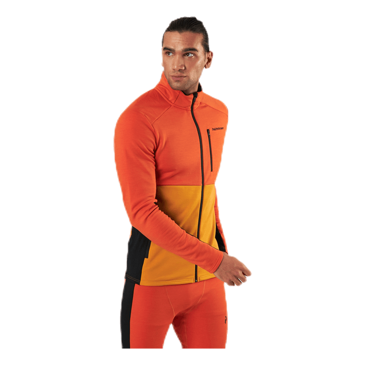 Vertical Mid Zip Jacket Orange