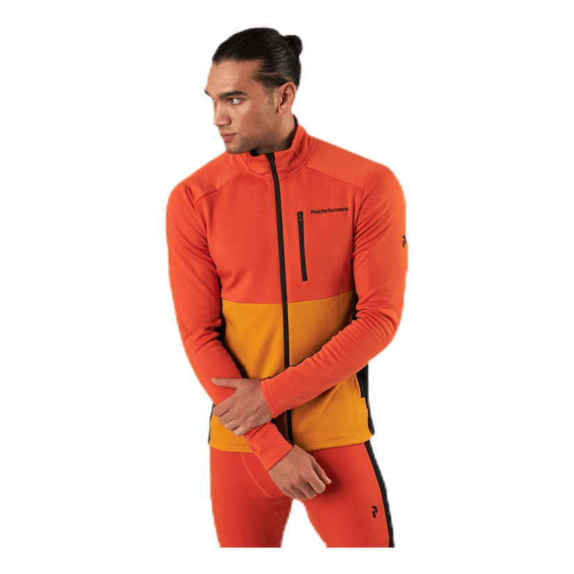 Vertical Mid Zip Jacket Orange