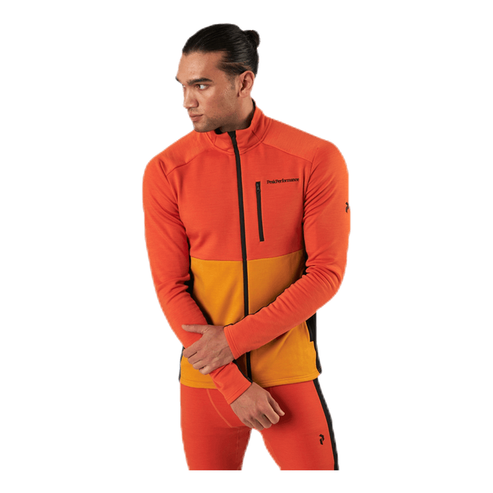 Vertical Mid Zip Jacket Orange