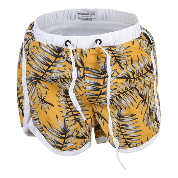 Palm Swim Diaper Shorts Yellow