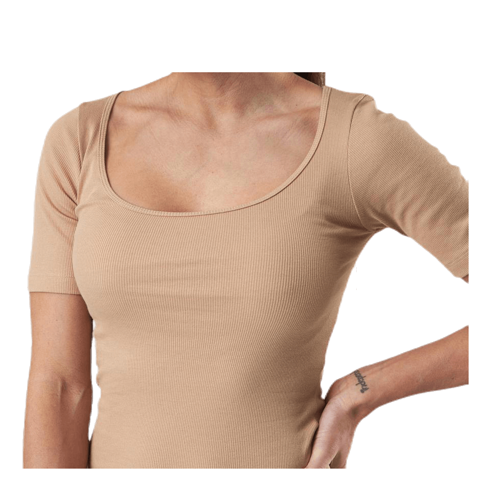 T-shirt Ribbed Beige