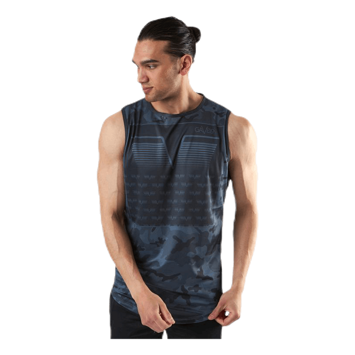 Sniper Blue Sleeveless Tee Blue/Patterned