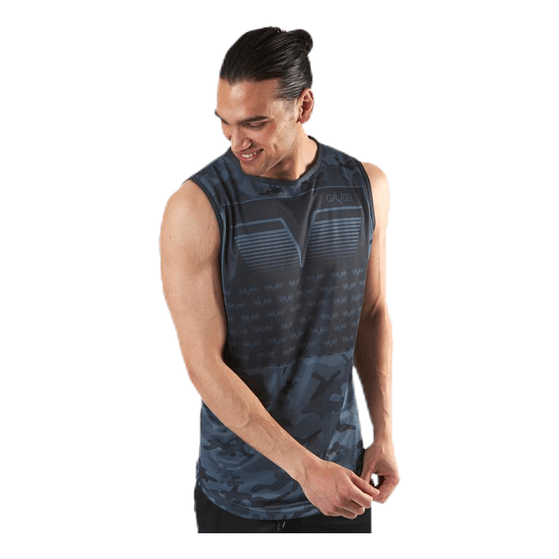 Sniper Blue Sleeveless Tee Blue/Patterned