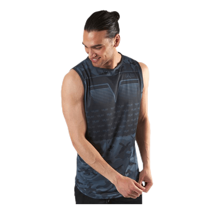 Sniper Blue Sleeveless Tee Blue/Patterned