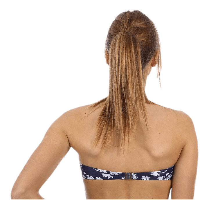 Blue Flower Twisted Bandeau Blue/White