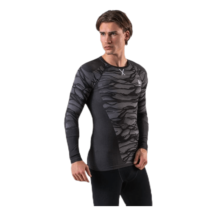 Suw Top Crew Neck L/S Performance Blackcomb Black/Grey