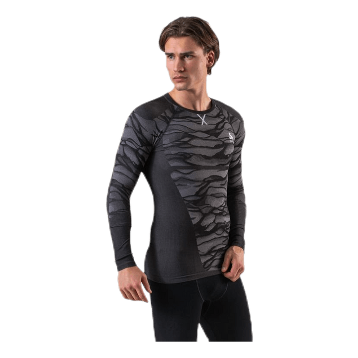 Suw Top Crew Neck L/S Performance Blackcomb Black/Grey