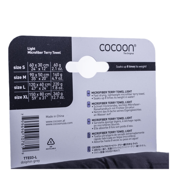 Microfiber Terry Towel Light L Grey