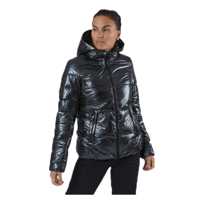 Hooded Polyfilled Jacket Black
