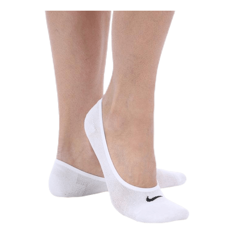Everyday Lightweight Women's Training Footie Socks (3 Pairs) WHITE/BLACK