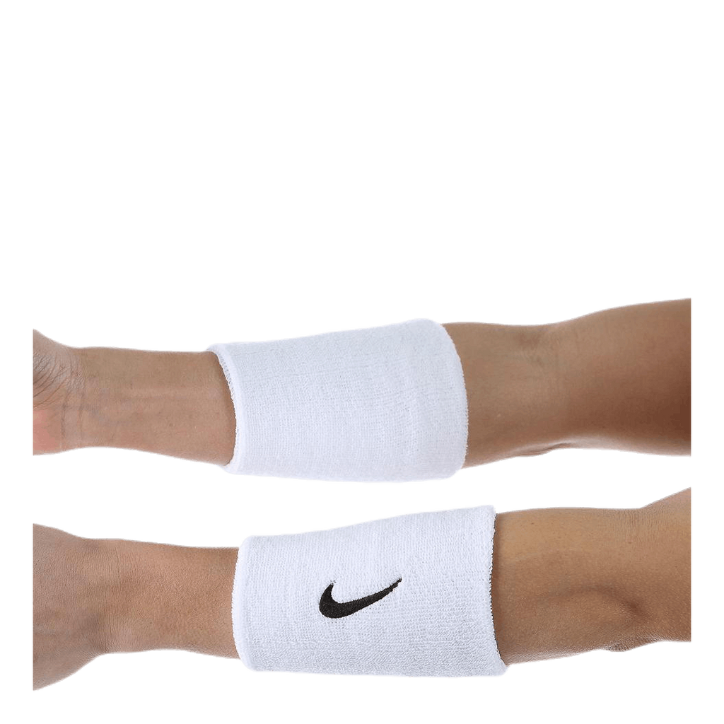 Swoosh Doublewide Wristbands White
