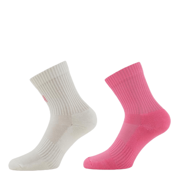 2-Pack Kids Basic Sport Socks - Alvin Pink/White