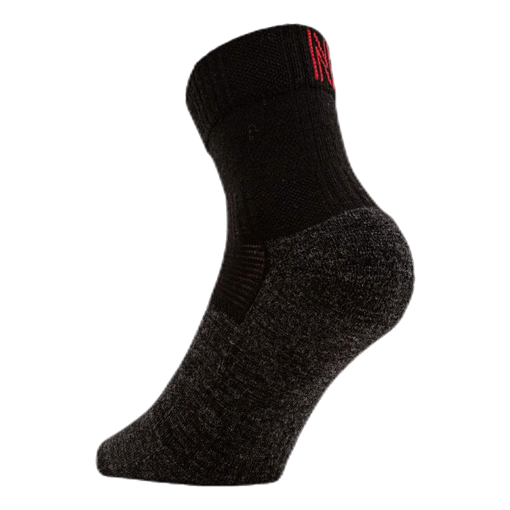 Leonardo Qtr - 2-pack Merino Wool Quarter Length Walking Socks Black