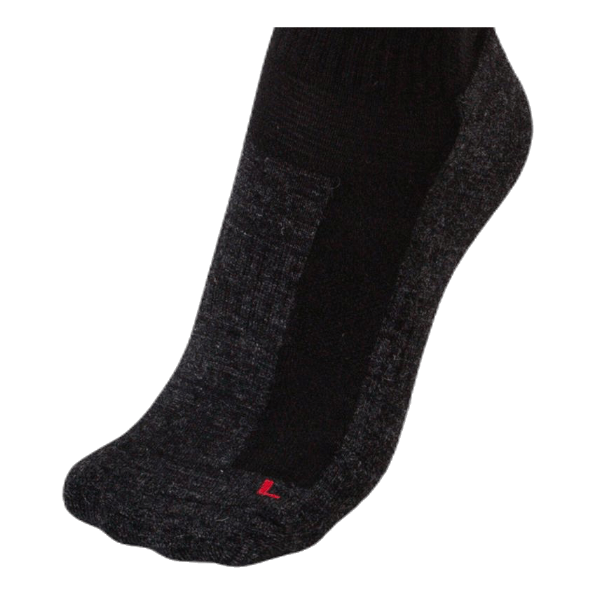 Leonardo Qtr - 2-pack Merino Wool Quarter Length Walking Socks Black