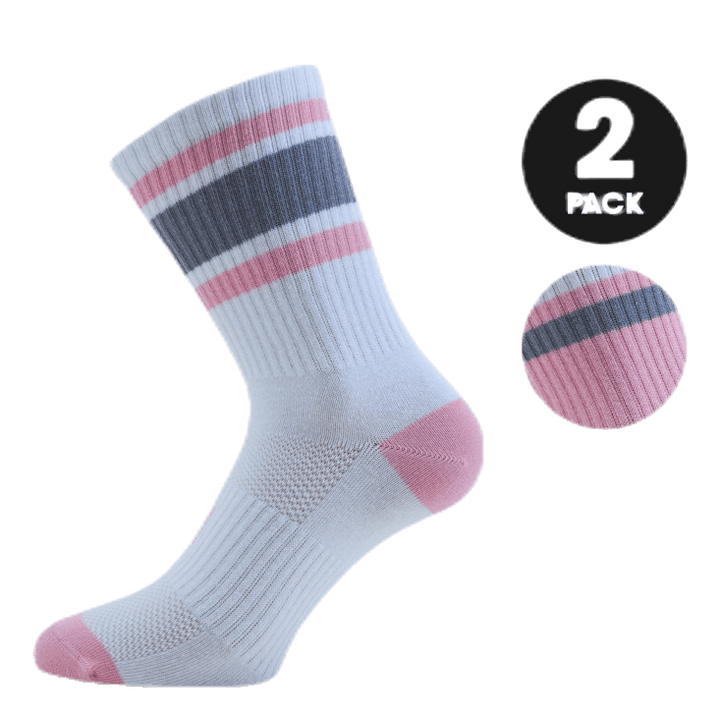 Retro 2-pack Sport Socks Pink/White