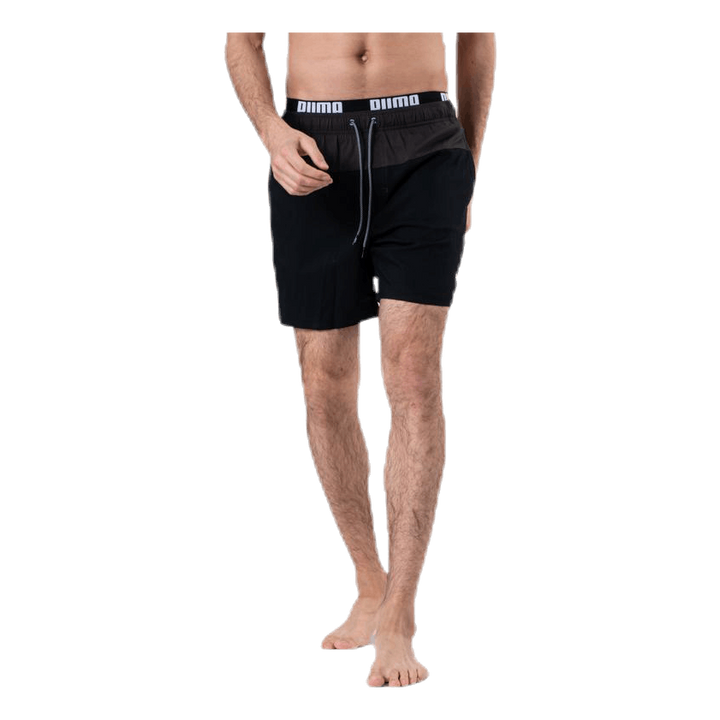 Logo Medium Length Swim Shorts Black/Grey