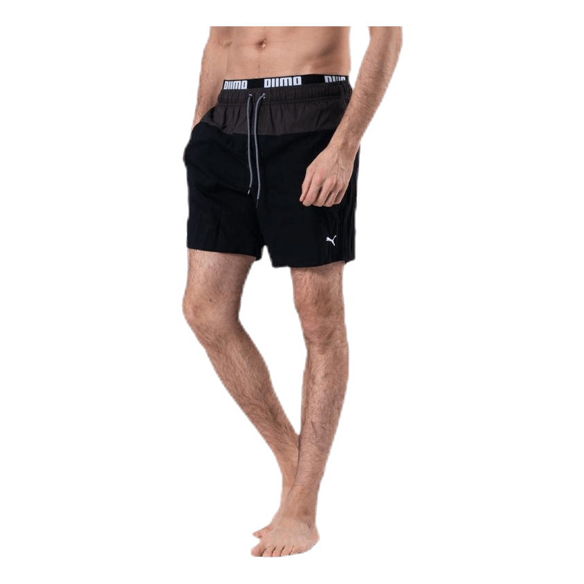 Logo Medium Length Swim Shorts Black/Grey