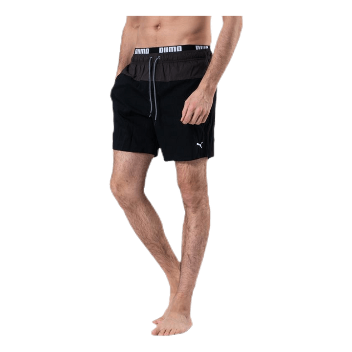 Logo Medium Length Swim Shorts Black/Grey