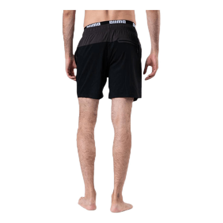 Logo Medium Length Swim Shorts Black/Grey