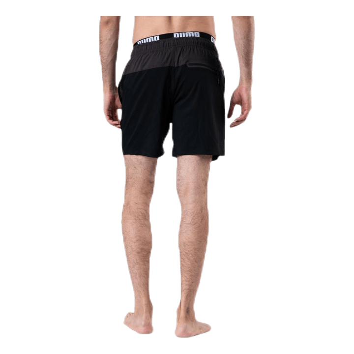 Logo Medium Length Swim Shorts Black/Grey