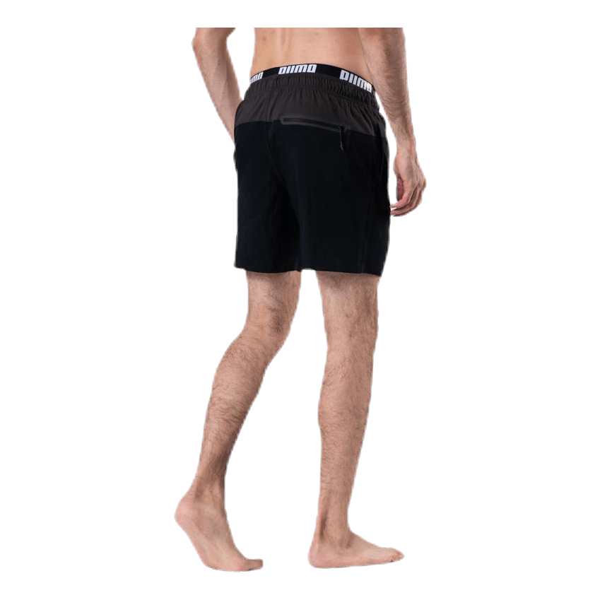 Logo Medium Length Swim Shorts Black/Grey