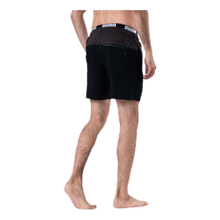 Logo Medium Length Swim Shorts Black/Grey