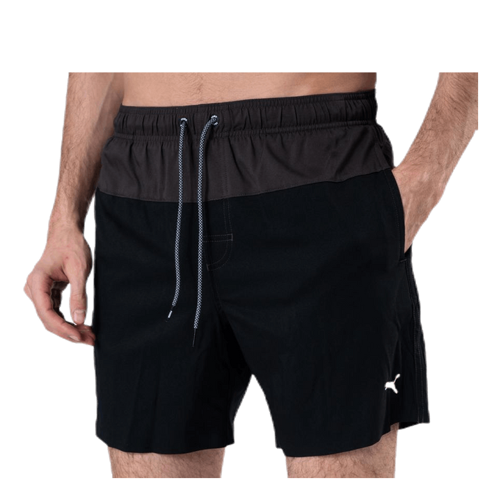 Logo Medium Length Swim Shorts Black/Grey