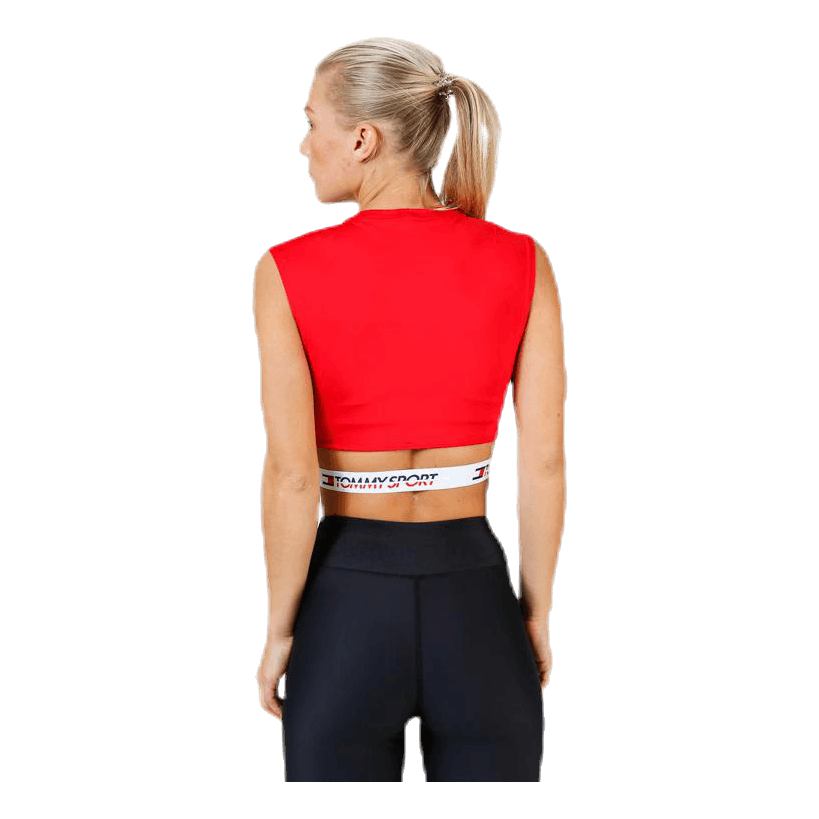 Cropped T-Shirt Twisted Detail Red