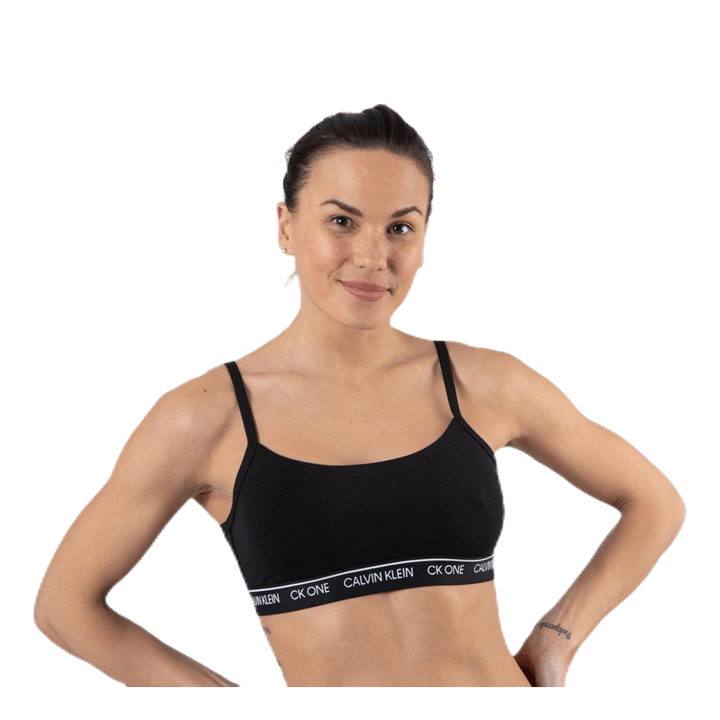 Ck One Cotton Unlined Bralette Black