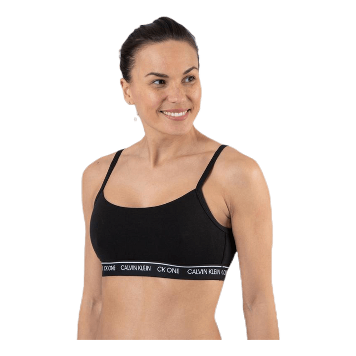 Ck One Cotton Unlined Bralette Black