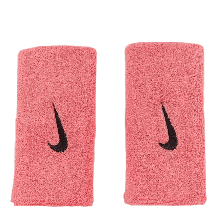 Swoosh Doublewide Wristbands Pink/Grey