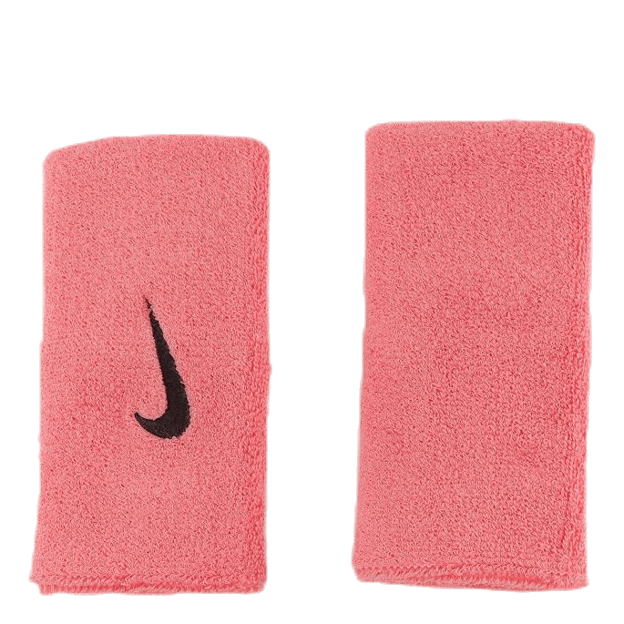 Swoosh Doublewide Wristbands Pink/Grey