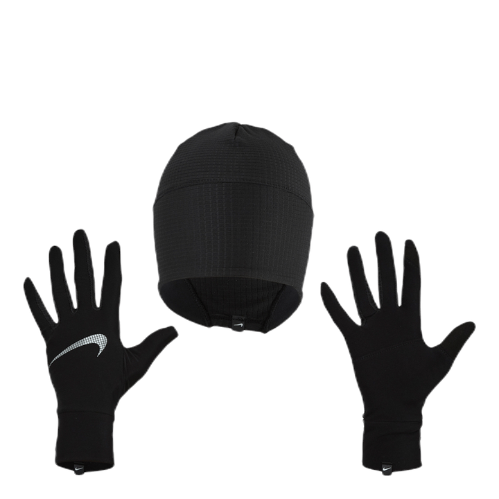 Essential Running Hat And Glove Set W Black
