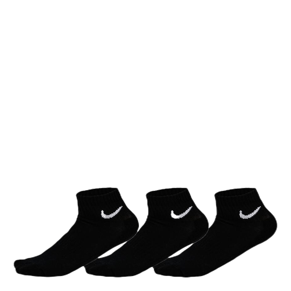 Nike Everyday Cushioned Training Ankle Socks 3 Pairs BLACK WHITE